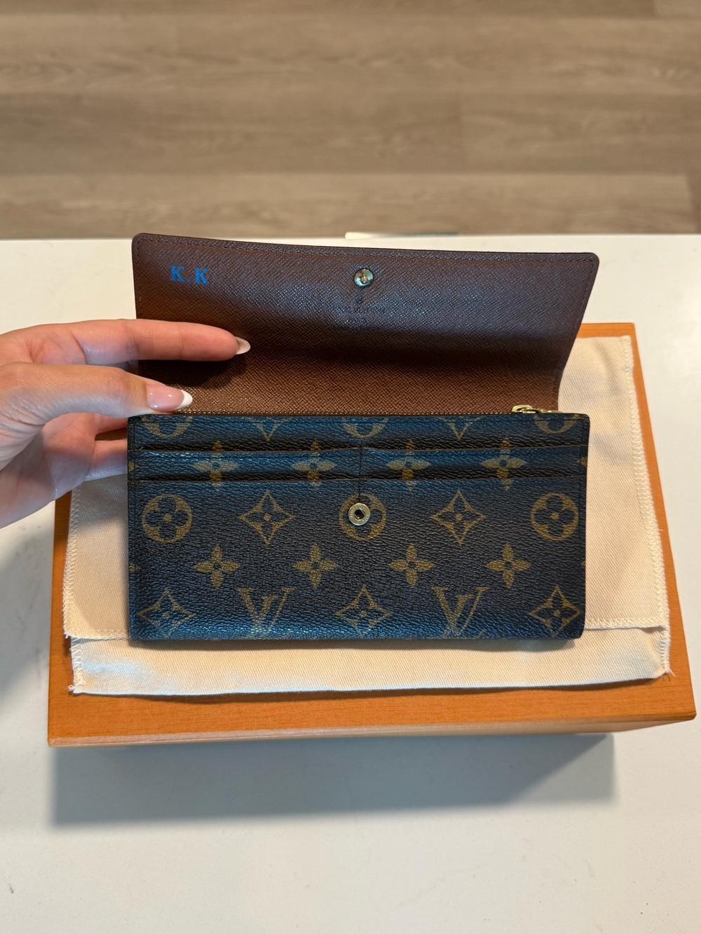 Louis Vuitton Monogram Canvas Trifold Wallet W/Insert & Chain For Crossbody Wear - Picture 5 of 10